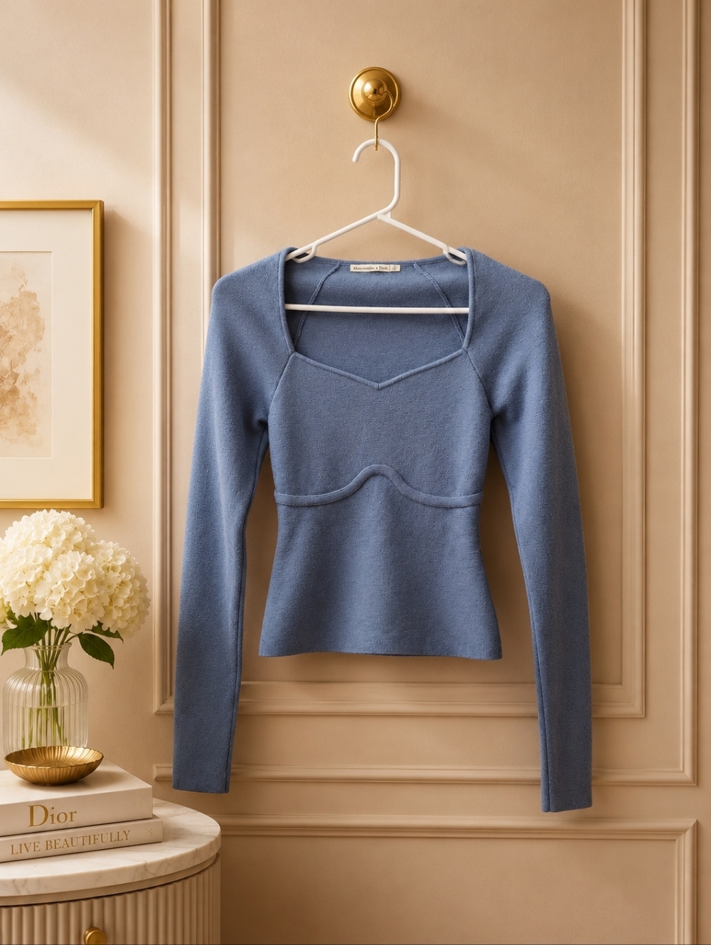 NWOT Abercrombie & Fitch Small Slate Blue Knit Pullover